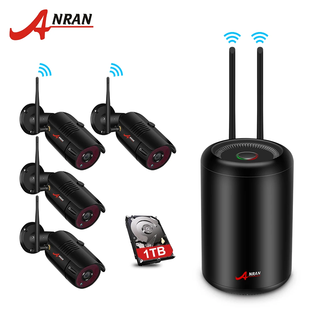 ANRAN CCTV Camera System Wireless HD 4CH NVR Kit 4PCS IP Camera Security System Waterproof Outdoor Home Video Surveillance Kits ANRAN CCTV Camera System Wireless HD 4CH NVR Kit 4PCS IP Camera Security System Waterproof Outdoor Home Video Surveillance Kits