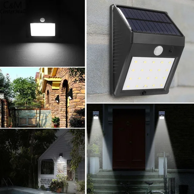 20 LED Solar Lamp Motion Sensor Wall Mounted Outdoor Waterproof Garden