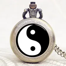 Китайский даосизм Tai Chi логотип Бронзовый Кварц с цепочкой ожерелье уникальный подарок на год/День рождения/Рождество