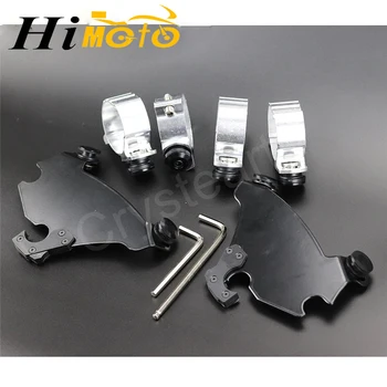 

Fork Bracket Gauntlet Headlight Fairing Trigger Lock Mount Kit For Harley Dyna Super Glide Low Rider 1986-2016 2015 2014 2013