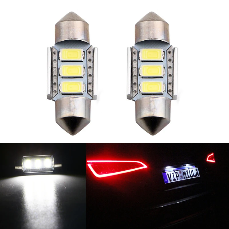 2x Dome Festoon 5630 Error free License Number Plate Light