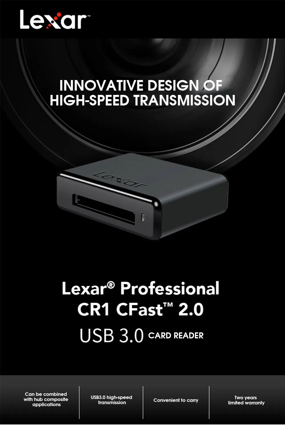 Lexar Профессиональный Cfast 2,0 USB 3,0 кард-ридер Высокоскоростной Usb 3,0 кард-ридер