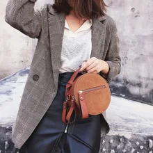 LEFTSIDE, круговые сумки для женщин,, скрабовая кожаная сумка, женские маленькие круглые сумки на плечо, сумка-мессенджер, кошельки и сумки