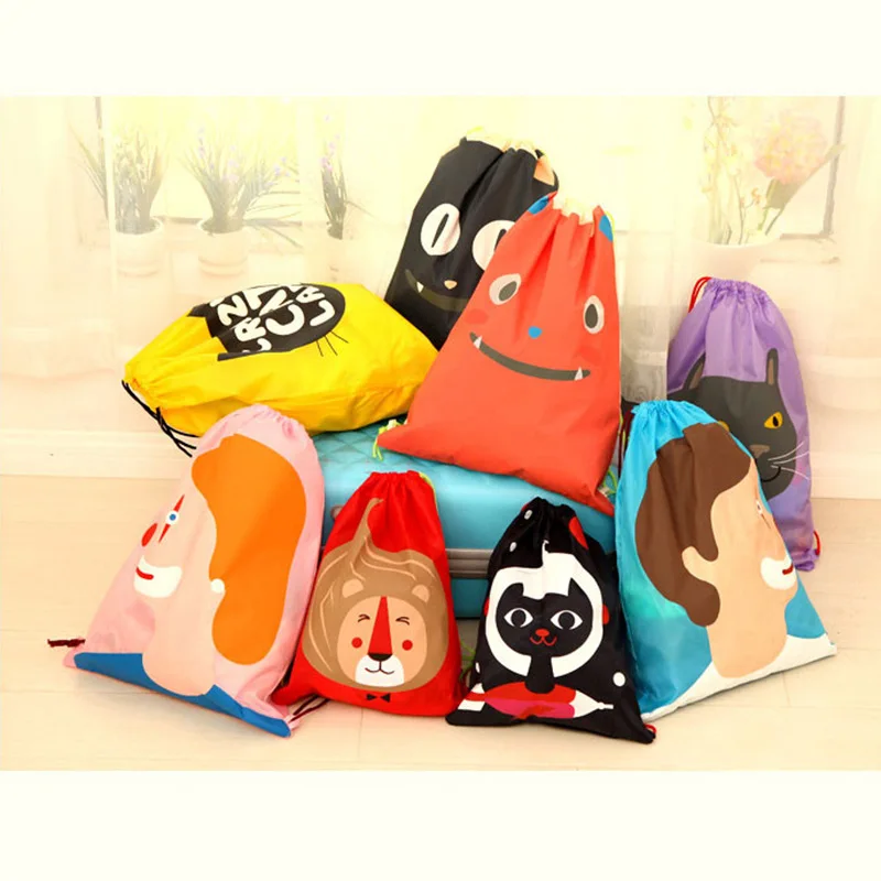 2016 Waterproof Nylon Storage Bags Drawstring Backpack Baby Kids Toys