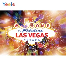 Yeele Welcome to Las Vegas Casino Personalized City Poster Photography Photographic Backgrounds Party Backdrops For Photo Studio las vegas casino city skyline night backdrop vinyl cloth high quality computer printed party photo studio background