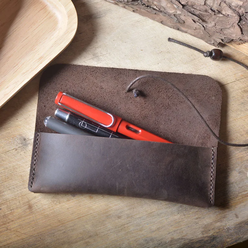 Чехол ручной работы из натуральной кожи для карандашей|leather pencil bag|pen pouchpencil bag |