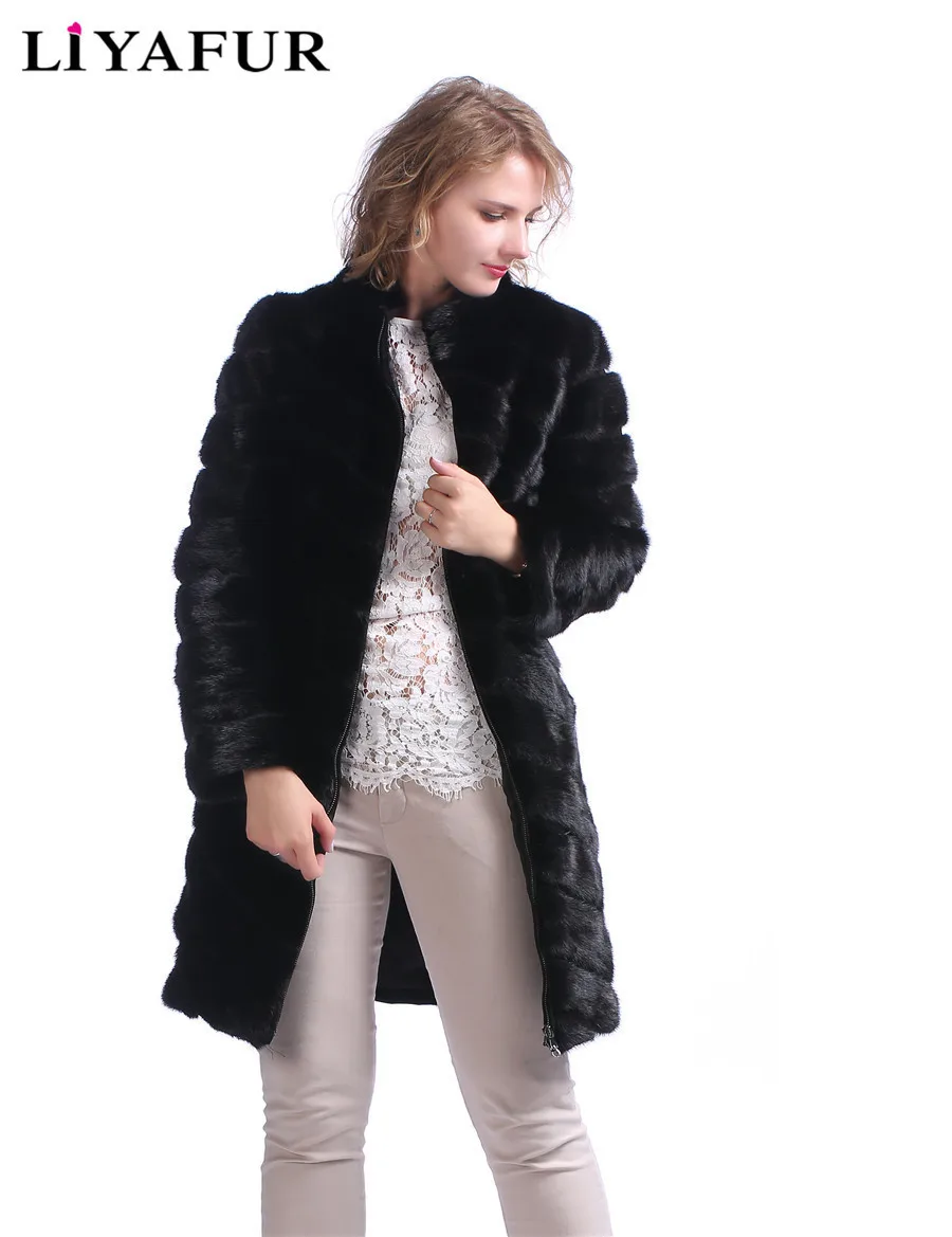 Buy LIYAFUR Real Mink Fur Coat For Women Natural