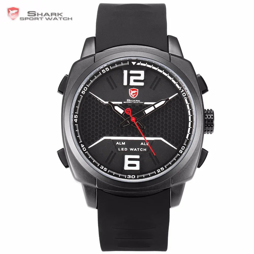 Бренд Whitetip Reef Shark спортивные часы для мужчин LED Relogio Masculino светящиеся стрелки Дата
