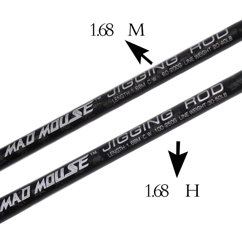 MAD MOUSE New Japan Fuji Guides карбоновая удочка для джиггинга 1 68 м 9 разная твердость 37 кг