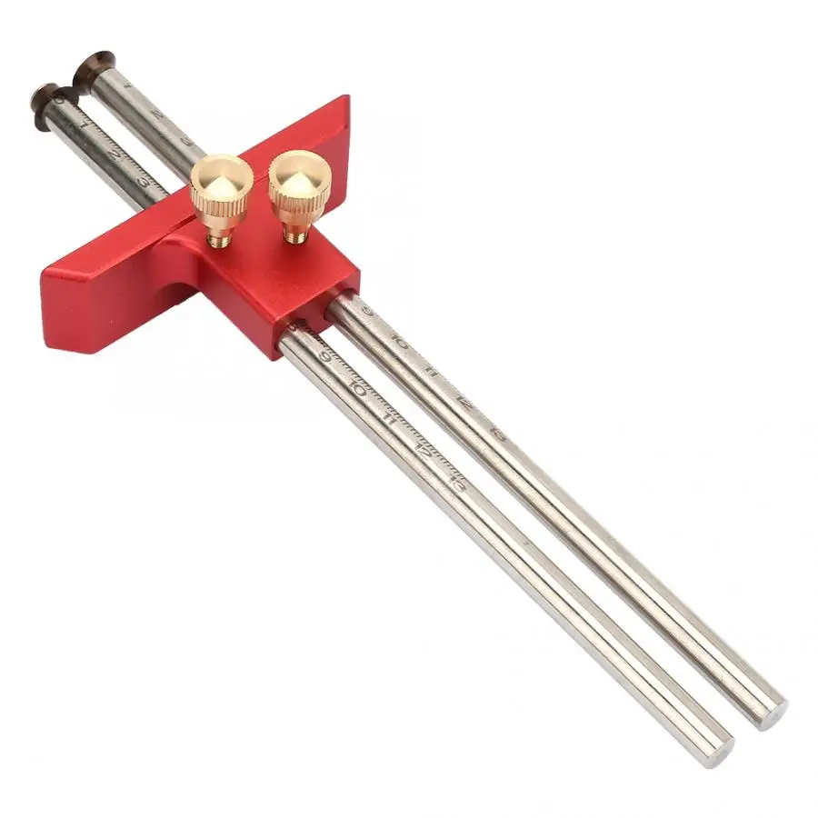 

Measuring Tools Stainless Steel Woodworking Double Head Scriber Ruler Marking Gauge Wood Scribe DIY Tool Carpentry Contour Gauge