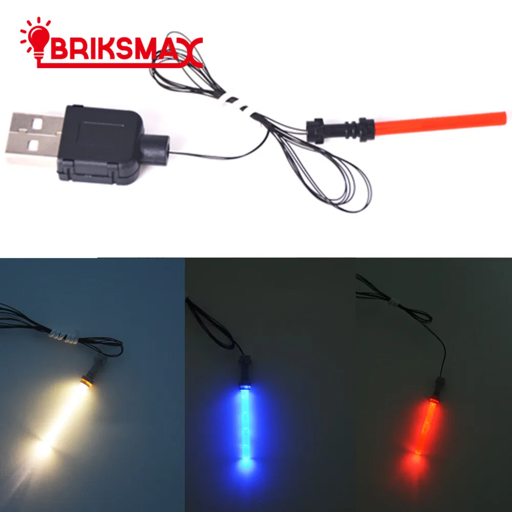 

BRIKSMAX 1 Pcs DIY LED Lights Light Saber Powered By USB For Trooper Toy Gift Compatible with Classic Brand Figures Toy