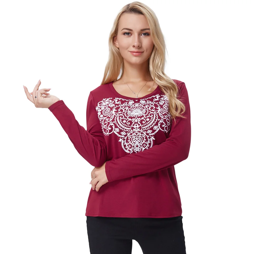 2017 New Arrival Women's Autumn Long Sleeves Crew Neck T