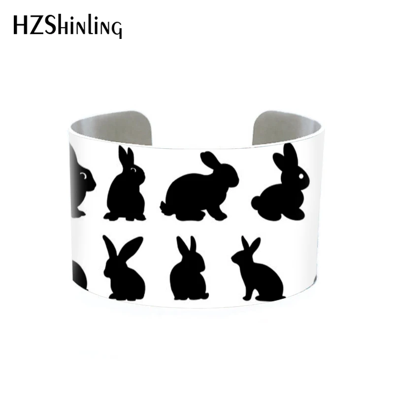 

2019 Fashion Rabbit Hole Run Easter Bunny Cony Animal Silhouette Vector Bracelet Silver Ladies Jewelry Women Aluminum Bangles