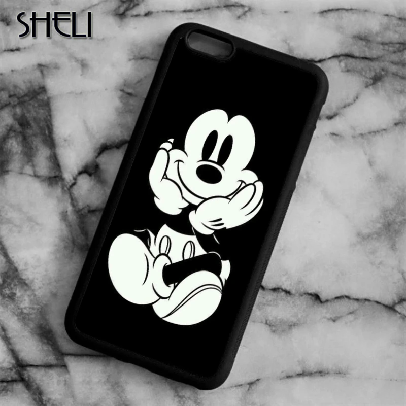 SHELI Lovely Mickey Mouse black and white Phone Case Cover For iPhone 6