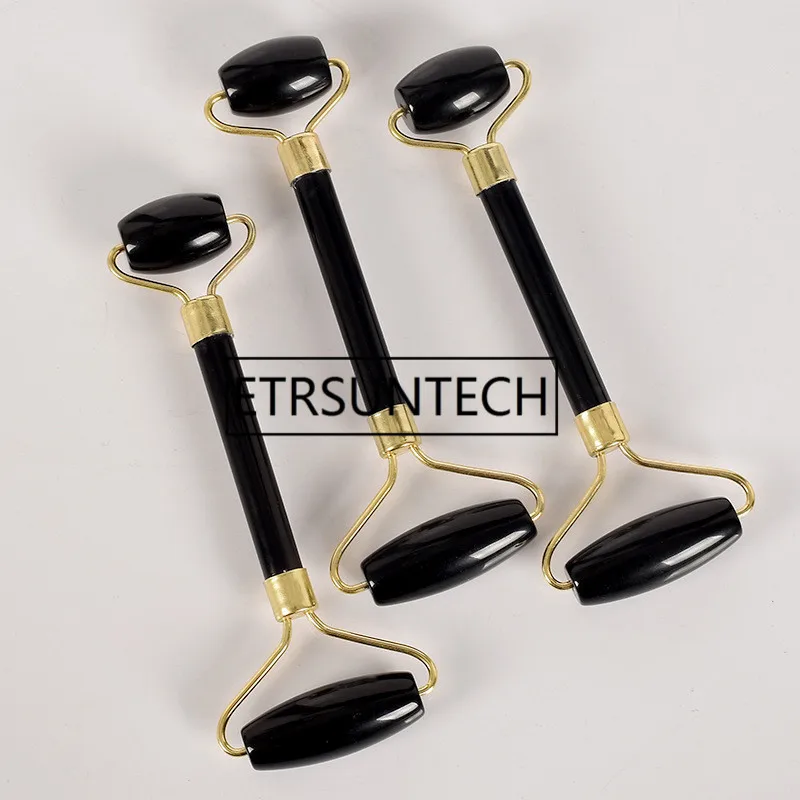 

Double Head Facial Massage Roller Black Obsidian Opal Crystal Jade Stone Roller Ice Face Body Neck Wrinkle Removal Beauty tool