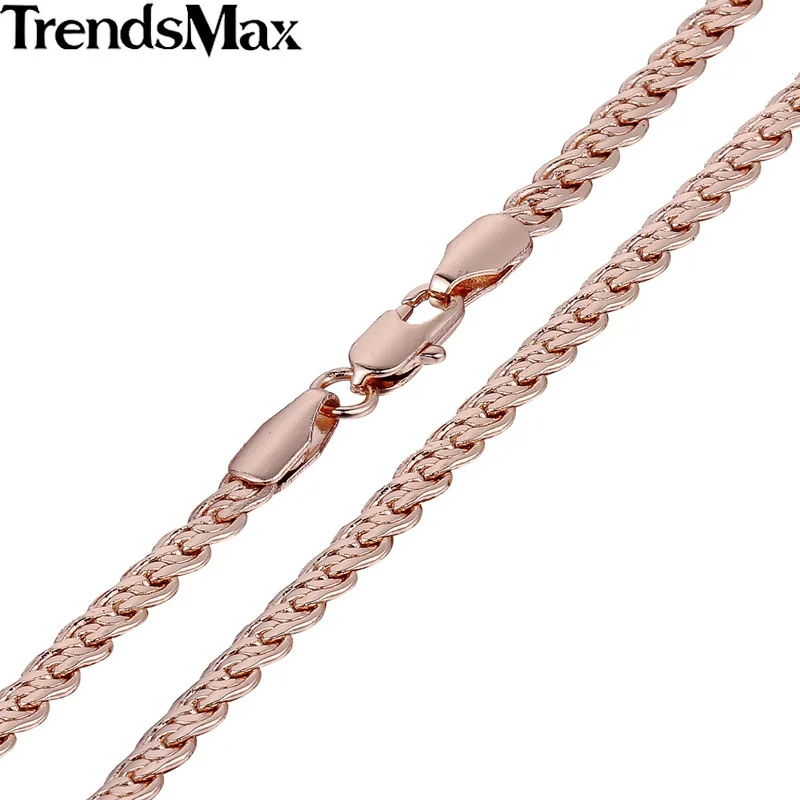 Мужское и женское ожерелье из розового золота 585 пробы 4 мм|chain wire mesh fence|chain menchain