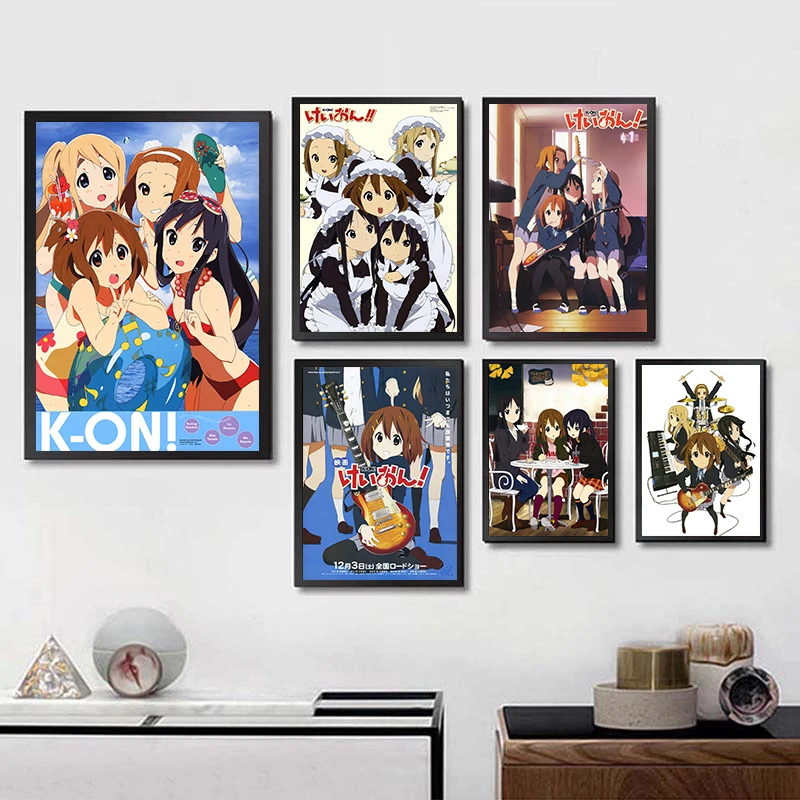 

Free Delivery K-ON Japanese anime HD printing Coated Paper poster Wall Sticker Bar Cafe Decorative Painting Frameless
