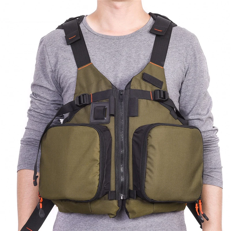 Buoyancy Fishing Vest Square Universal Nylon Waterproof Fabric Olive