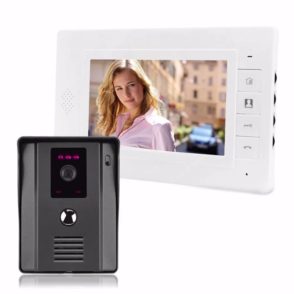 

7" Color Video Door Phone Video Intercome Doorbell IR Night Vision Rainproof Security Camera Doorbell Kit Home Surveillance