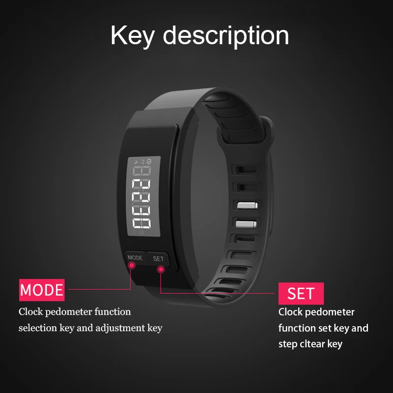 

Pedometer Smart Sports Bracelet Watch Path Time Show Sports Calories Distance Record Health Monitor Electronic SmartBand