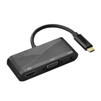 

USB3.1 Type-C to HDMI to HDMI VGA Audio Adapter HD Cable for Laptop Macbook Google