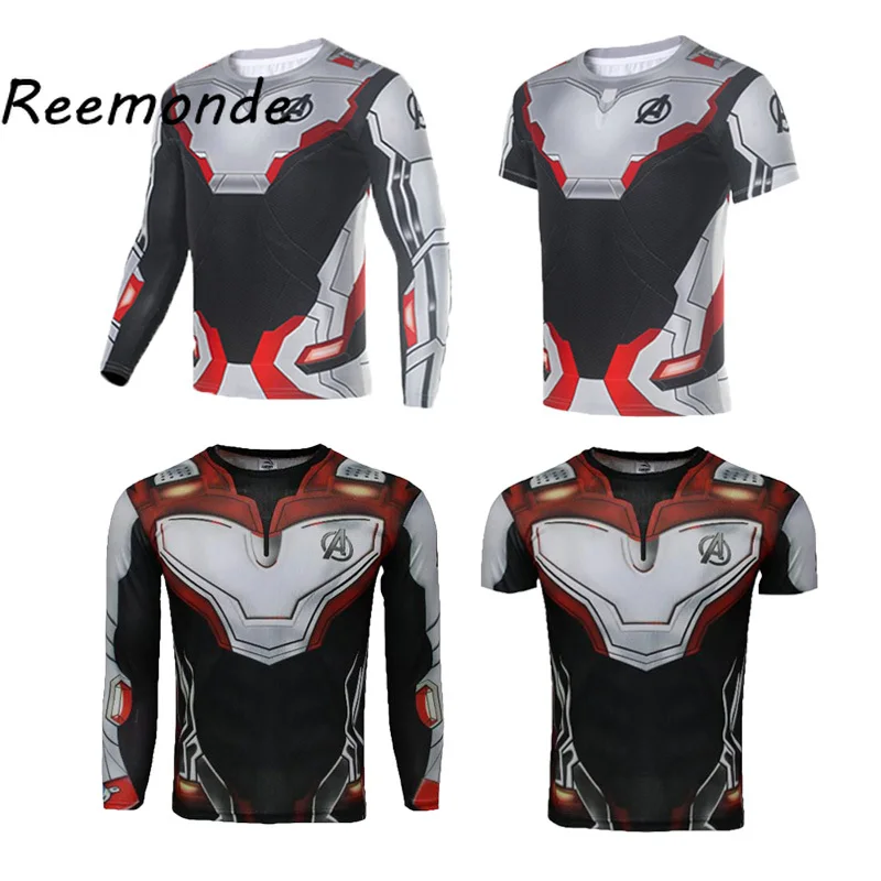 

Avengers End game Quantum Realm Battle Suit Cosplay T shirt Top 3D t-shit Printed Marvel Superhero Casual Long Sleeve Costume