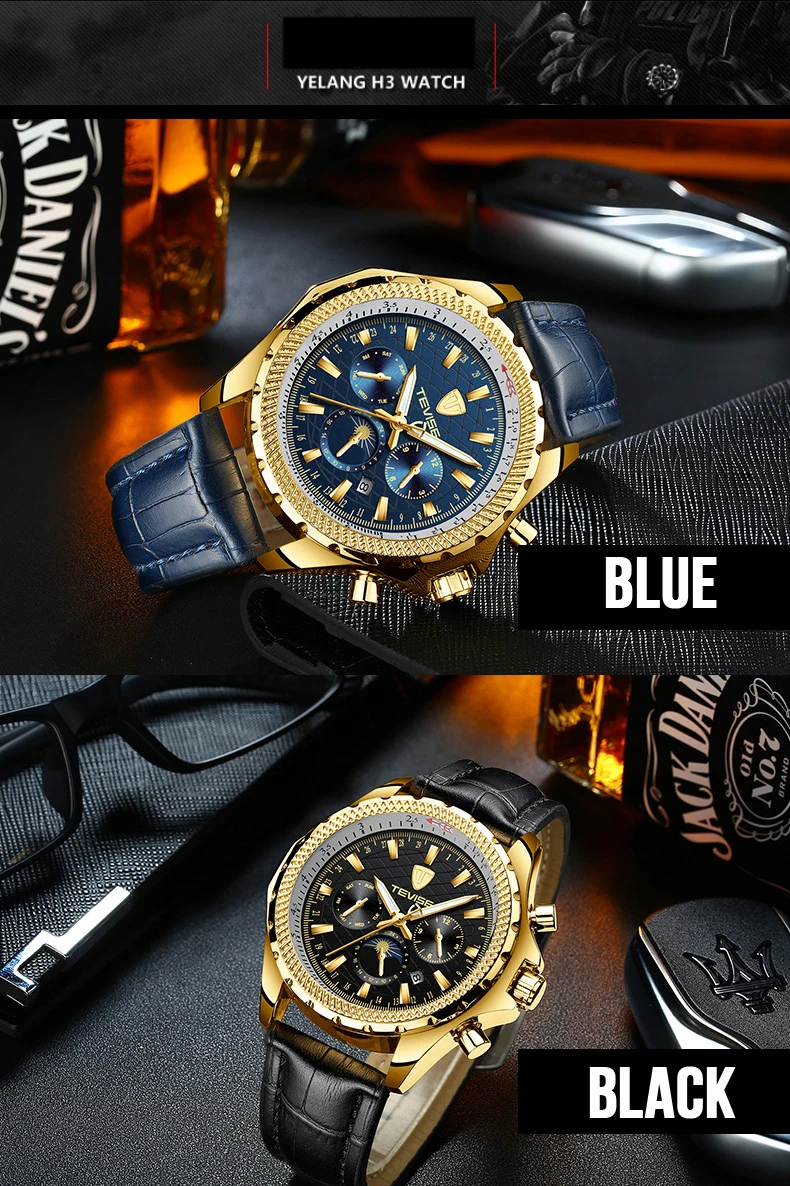 Tevise Mens Top Brand Luxury Fashion Men Business Mechanical Watches Automatic Watch Waterproof Male Clock Relogio Masculino