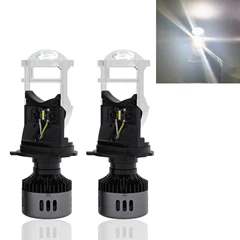 JGAUT Автомобильные фары H4 светодиодный фонарь для мотоцикла 3000K 6500K белый желтый мини-проектор Объектив автолампы Hi/Lo луч 12V - Испускаемый цвет: 2 PCS White