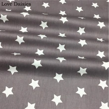 Хлопок саржа серый Нордический ветер простые белые звезды пятиконечная звезда ткани для комплект кровати «сделай сам» лист Подушка домашний декор ручной работы