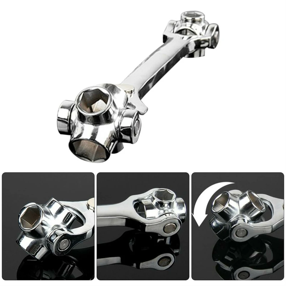 8 in 1 Multi Wrench Adjustable Double Head Spanner Socket Wrench Key