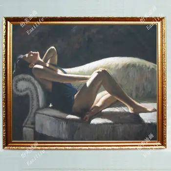 

Girl (sit on the Sofa) Hand-painted oil paintings with high quality Impressionist style