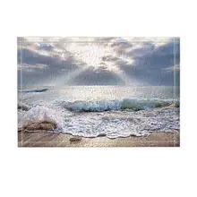 Природа пейзаж Декор океан пляж волны против солнца свет коврик для ванной нескользящий дверной коврик пол вход передней двери коврик