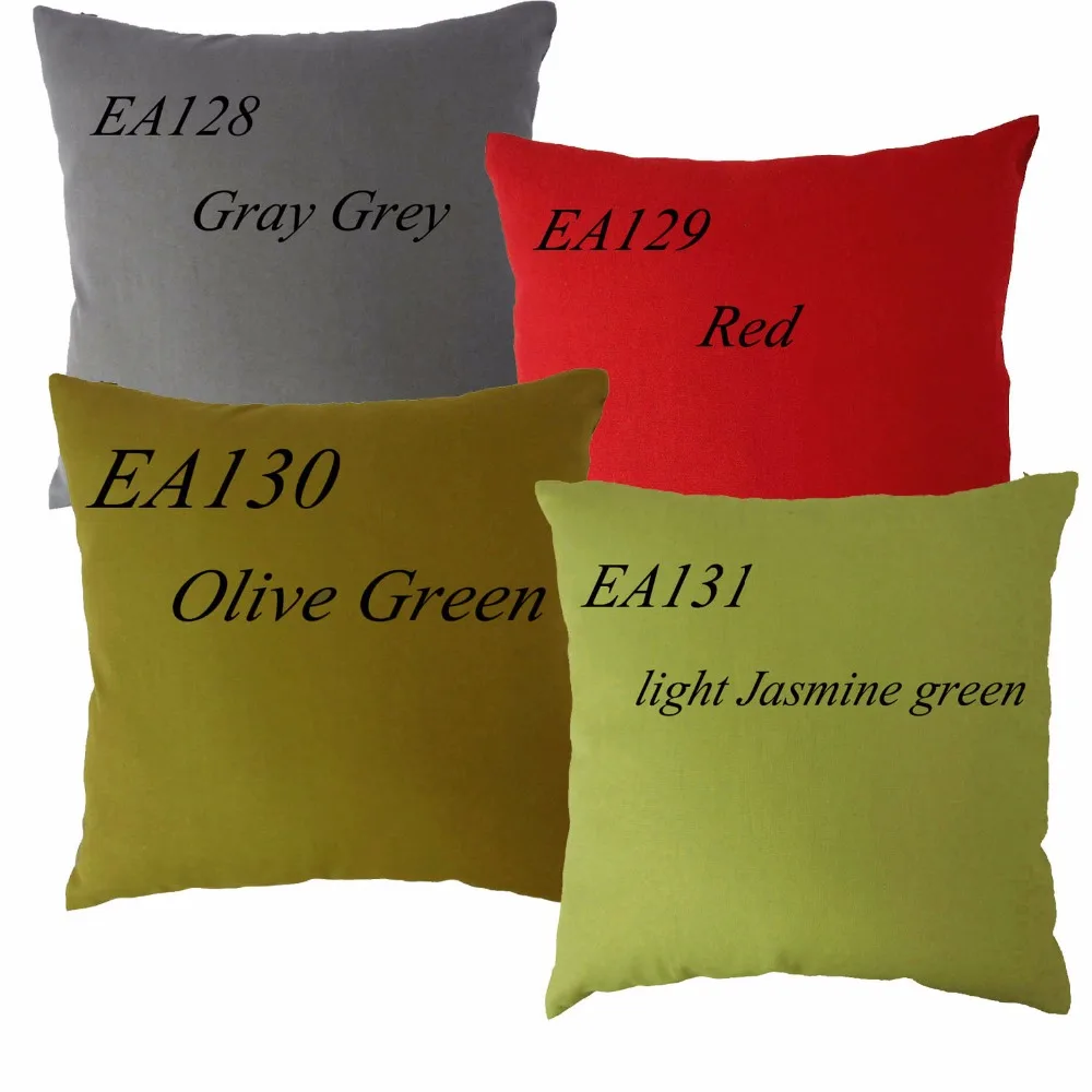 

EA128 EA129 EA130 EA131 Green Red Gray Grey 100% Cotton Canvas Cushion Cover Pillow Case ( custom made,51 kinds of colors)