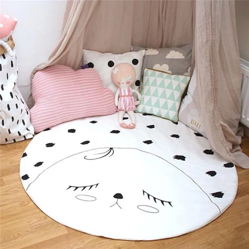 90*90CM Baby Crawling Pad Round Shape Child Cotton Play Game Mats Babies GYM Mat Cartoon Kids Room Floor Developing Carpet Toys 90*90CM Baby Crawling Pad Round Shape Child Cotton Play Game Mats Babies GYM Mat Cartoon Kids Room Floor Developing Carpet Toys