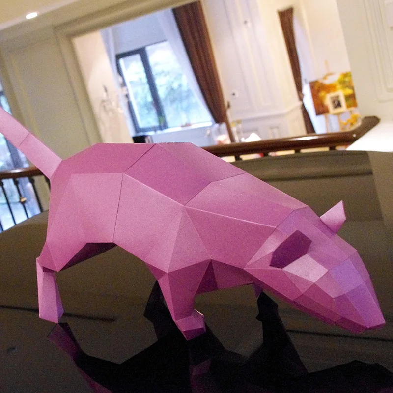 

DIY Paper Quality Model Manual Three-dimensional Paper Model 3D Jigsaw Puzzle Children Beneficial Wisdom Toys - Rat(17pages )