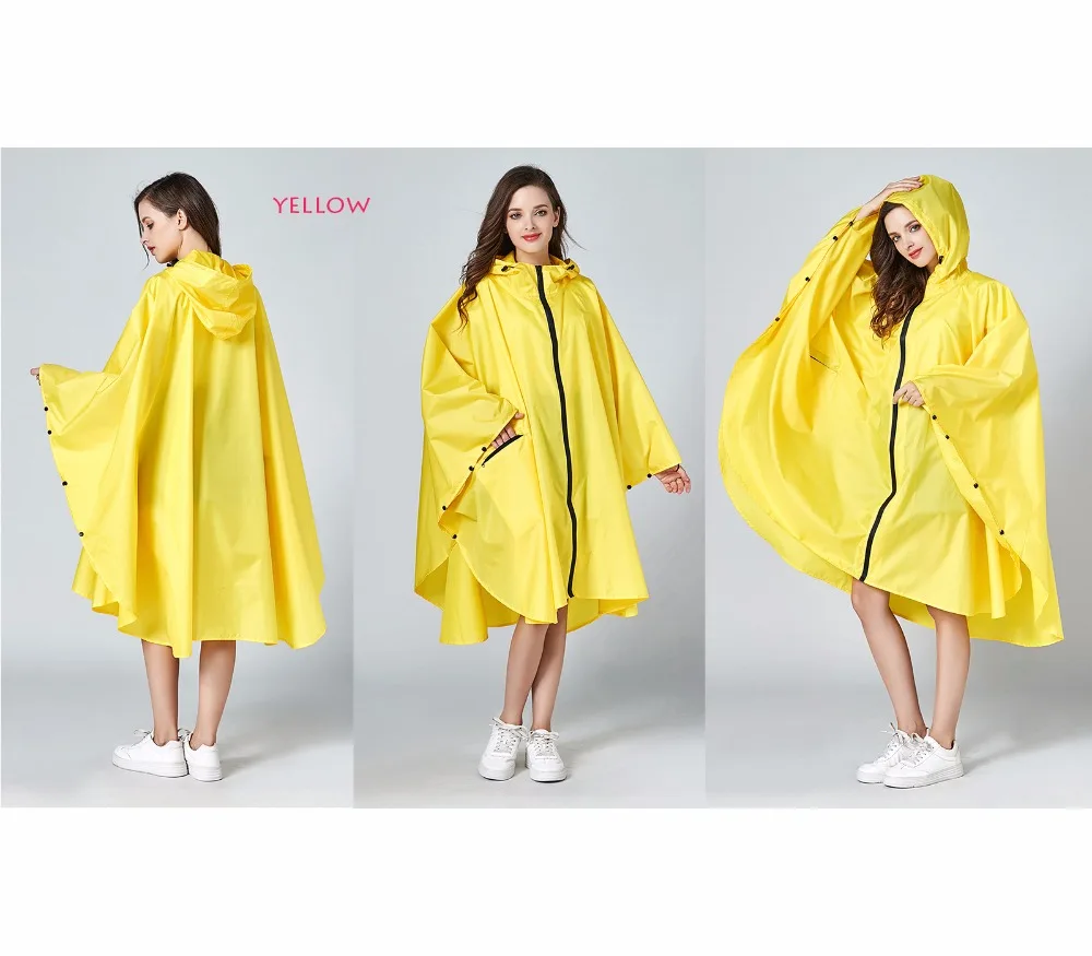  KYUSAR Poncho de lluvia para mujer, impermeable, poncho  impermeable, capa de lluvia, con capucha, chaqueta impermeable (color  amarillo, tamaño: talla única) : Ropa, Zapatos y Joyería