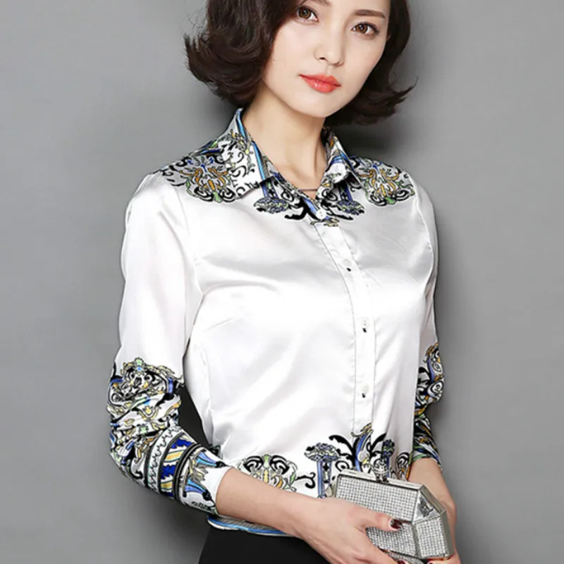 White satin blouse long sleeve women jacket White satin blouse long sleeve women jacket
