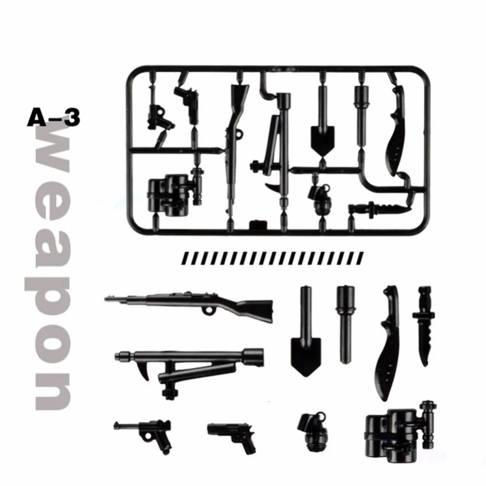 Military Swat Police Gun Weapons building blocks Pack Army soldiers MOC Arms City Police Legoingly Military Series Toys