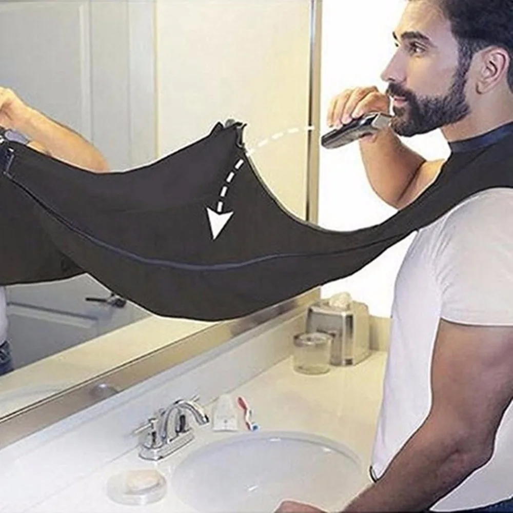 

Compact Size Waterproof Beard Shave Apron Solid Color Men Household Bathroom Beard Trimming Apron Hair Shave Apron Styling Tools
