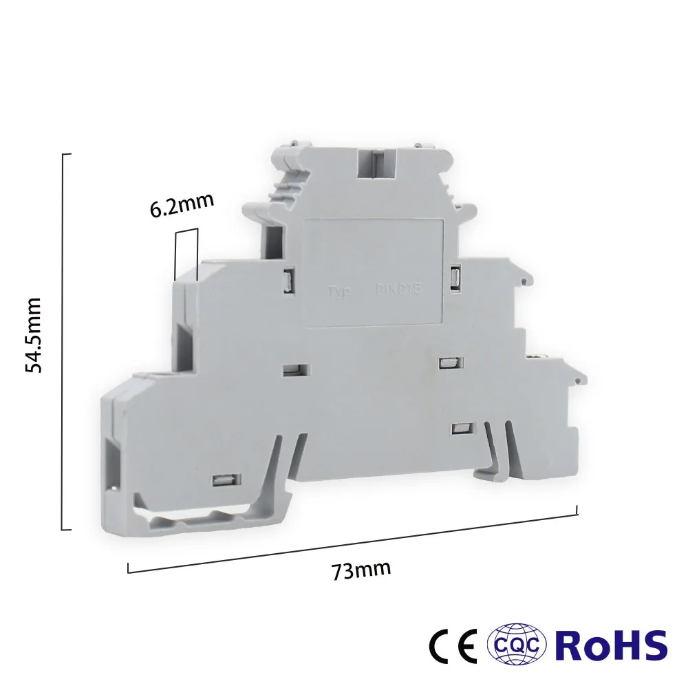 10 шт./лот DIKD-1.5 din-рейку трехслойный тройной уровень активатор датчика клеммные блоки 0,2-2,5 мм DIKD1.5