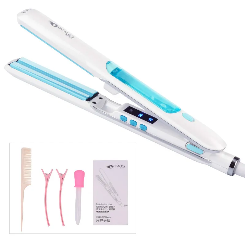 

LED Display Floating Spray Steam Hair Straightener Hair Flat Iron Curler Curling Irons Ceramic Straightening Plate Styling Tools