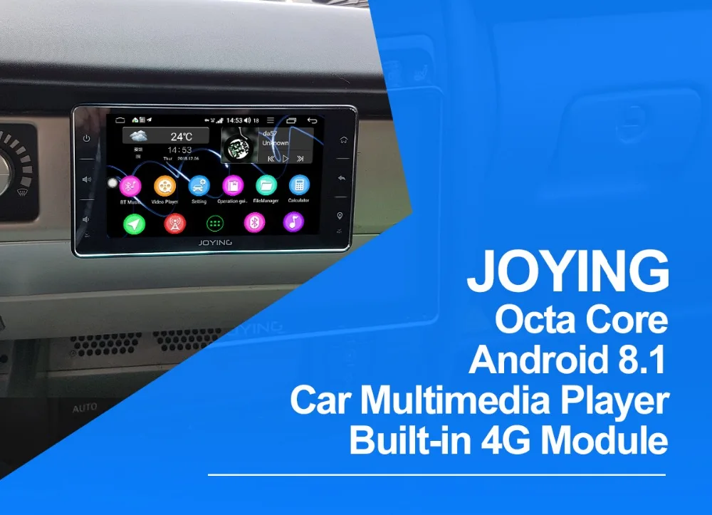 Excellent JOYING one din car radio Android 8.1 4GB Ram 64GB Rom support 3G/4G Octa Core GPS stereo FM AM DSP 6.2 inch universal autoradio 9