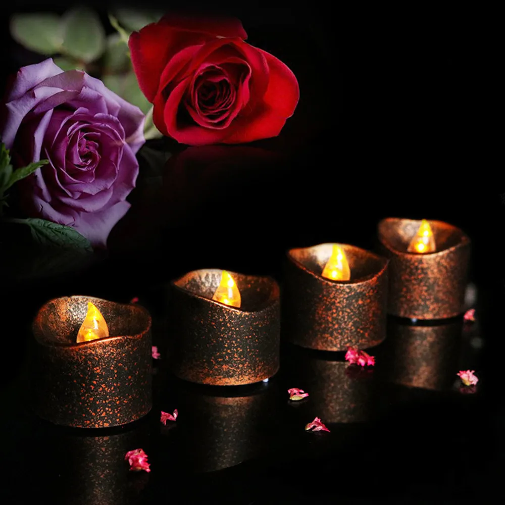 

Xmas Noel Dinner Decor Natal New Year Decoration 4PCS Black Party LED Candles christmas decorations for home 2018