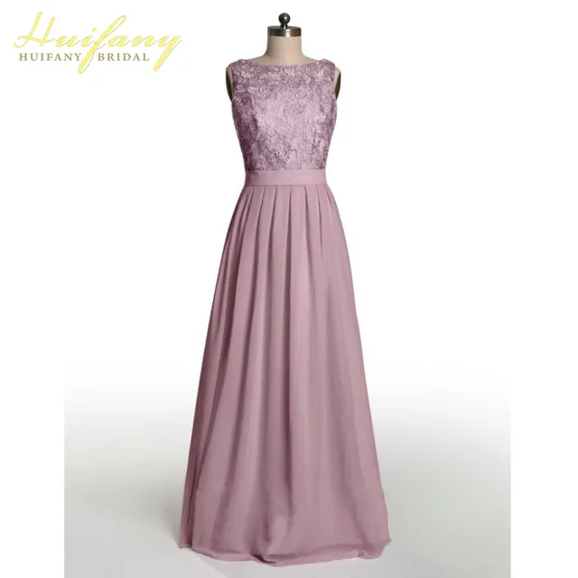 Buy Dusty Rose Bridesmaid Dresses Pink Scoop Neck Top
