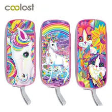 Pink Unicorn Cosmetic Case Children font b School b font Supplies Fairy Tale Pencil Holder Boys