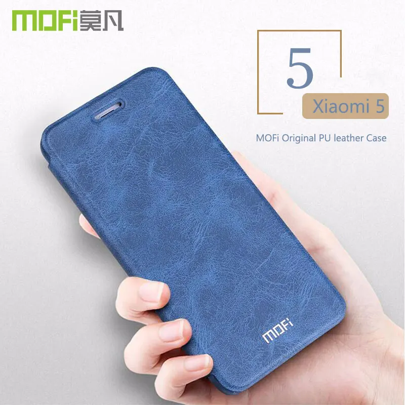 Xiaomi mi 5 флип-чехол MOFI оригинальный PU кожаный жесткий задняя крышка для чехол funda