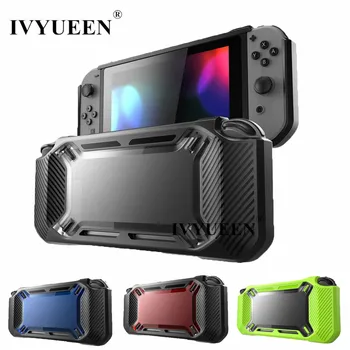 

IVYUEEN for Nintend Switch NS NX Console Heavy Duty Slim Rubberized Hard Case Shell with Thumb Grip Tempered Glass Screen Film