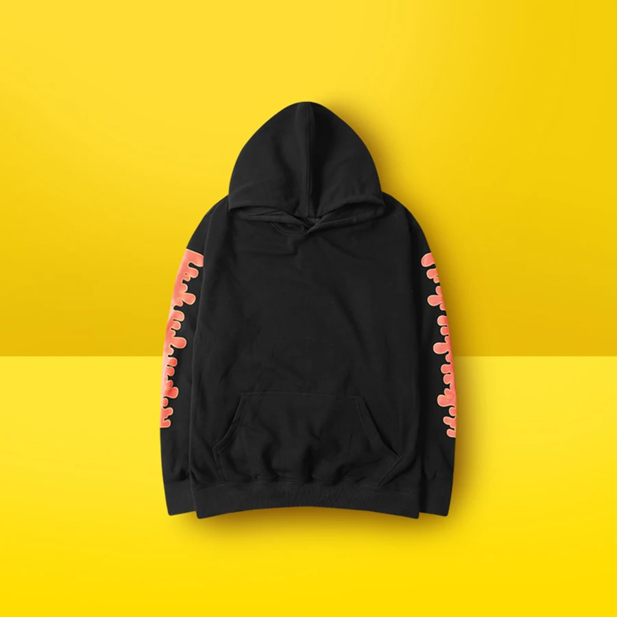 Oversize хип хоп Толстовки Для мужчин хлопок Повседневное длинные толстовки с
