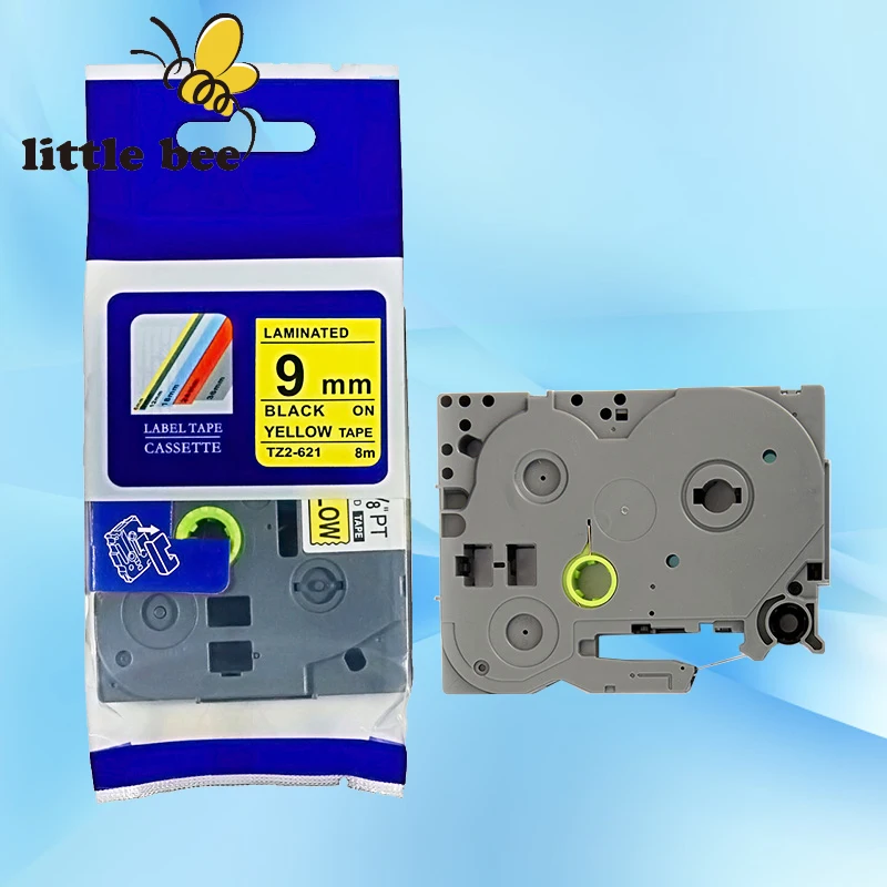 1 шт. 9 мм черный на желтом совместим с лентой Brother tze для p-touch label 621 tze-621 tze621 |