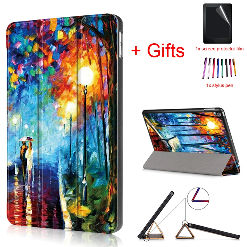 Case for iPad 9.7 inch 2017&2018 PU Leather Smart Cover Case Ultra Slim Auto Wake Cover case for New iPad  9.7+film+stylus